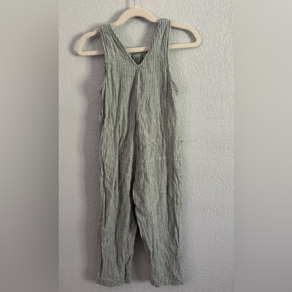 Zara Toddler Boy Striped Linen Blend Overalls 2-3y - Picture 4 of 4